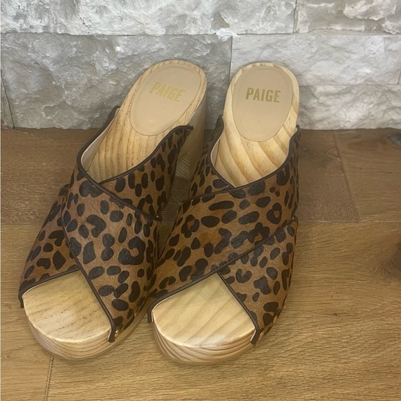 PAIGE Jules Crisscross Platform Real Calf Hair WOMENS Sandals NWT - Picture 3 of 7